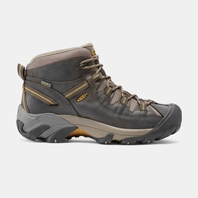 Hiking Shoes For Slippery Rocks 1002375 Keen Men's Targhee II Mid Black Olive/Yellow