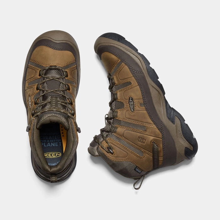 1026769 Keen Men's Circadia WP Bison/Brindle Best Hiking Shoes Low Cut