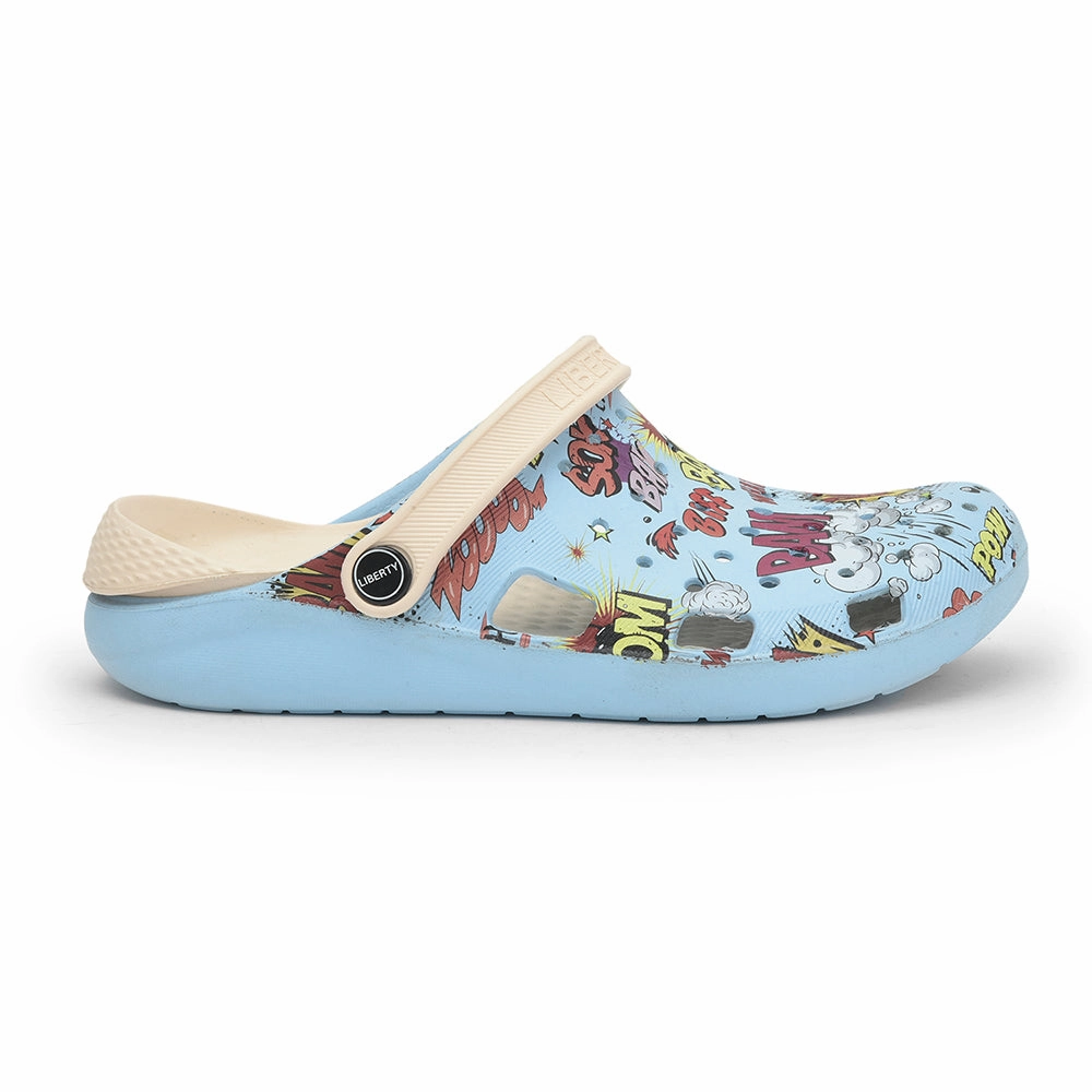 A-HA Sky Blue Clogs For Men LPMXT-810 By Liberty Short Wedge Sandals