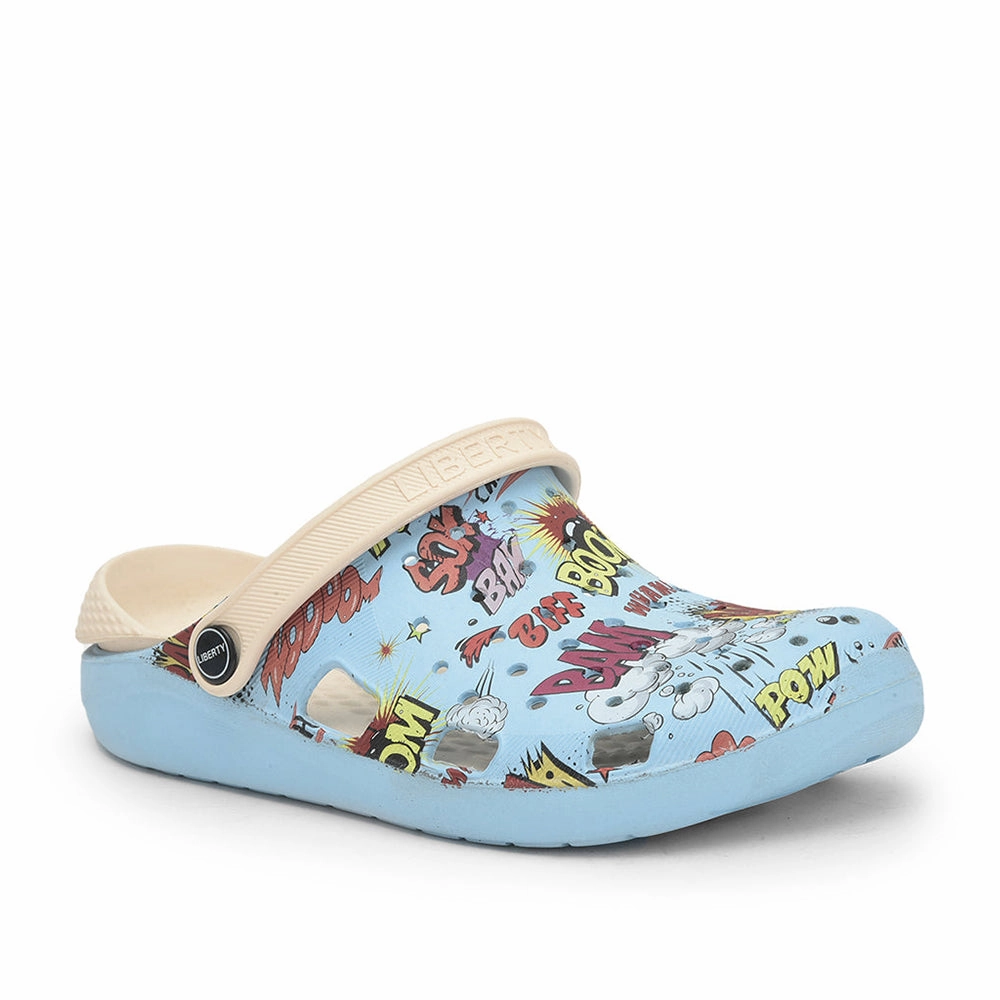A-HA Sky Blue Clogs For Men LPMXT-810 By Liberty Sandals Small Wedge