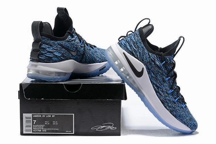 Nike Shoes Pronated Feet Nike Lebron XV 15 Low EP White Blue Black Men Shoes Sale Size US7,8,8.5,9,10,11,12