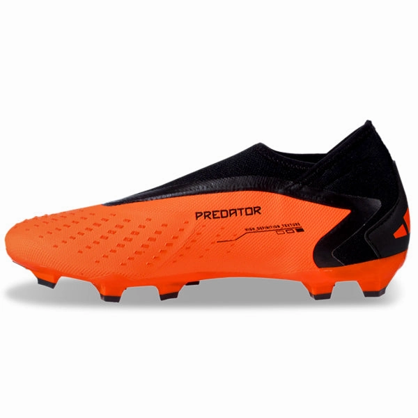 Customize Own Soccer Cleats adidas Predator Accuracy.3 Laceless Firm Ground Soccer Cleats (Tea Solar Orange/Black)