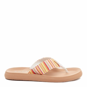 Adios Orange Stripe Flip-Flops Soda Platform Flip Flops