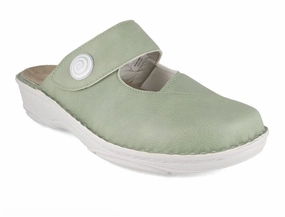 Berkemann BERKOFLEX Women Velcro Stretch Clogs 'Heliane', pastel green Images Of Clogs Shoes