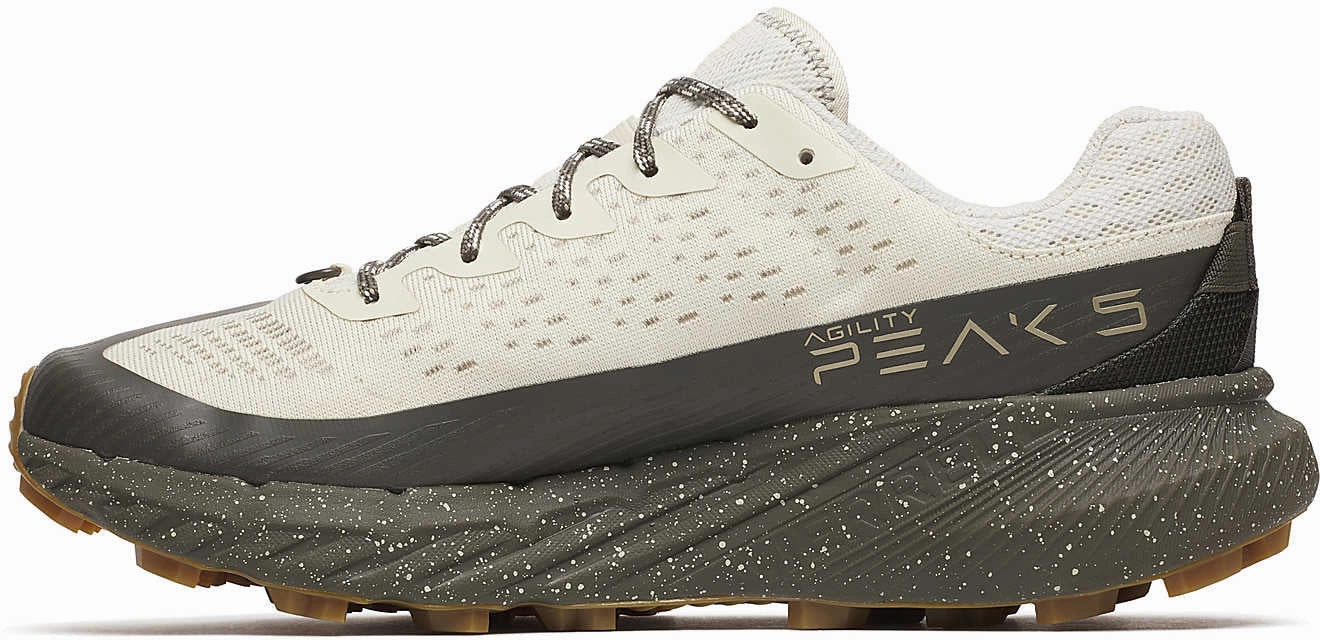 Merrell Agility Peak 5 Mens Trail Running Shoes - Cream Trail Running Shoe With Ankle Support