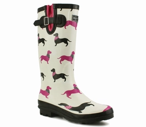 Engineering Waterproof Shoes DACHSHOUND Womens Dog Adjustable Wellies