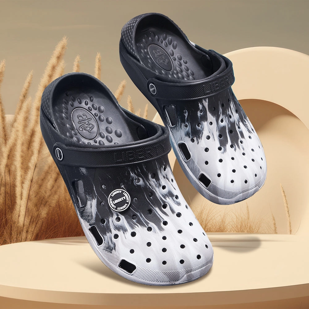 A-HA Black Slingback Clogs For Men LPMXT-961E By Liberty Sandals Birkenstock Leather Arizona