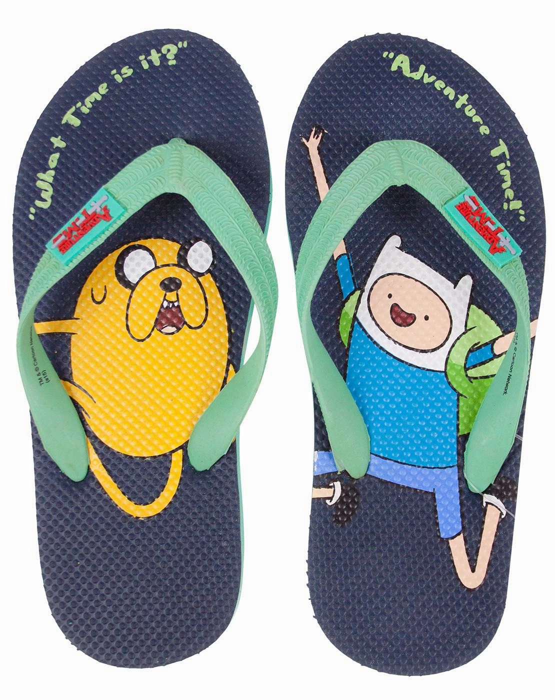 Leather Look Flip Flops Adventure Time Finn And Jake Kid's Flip Flops