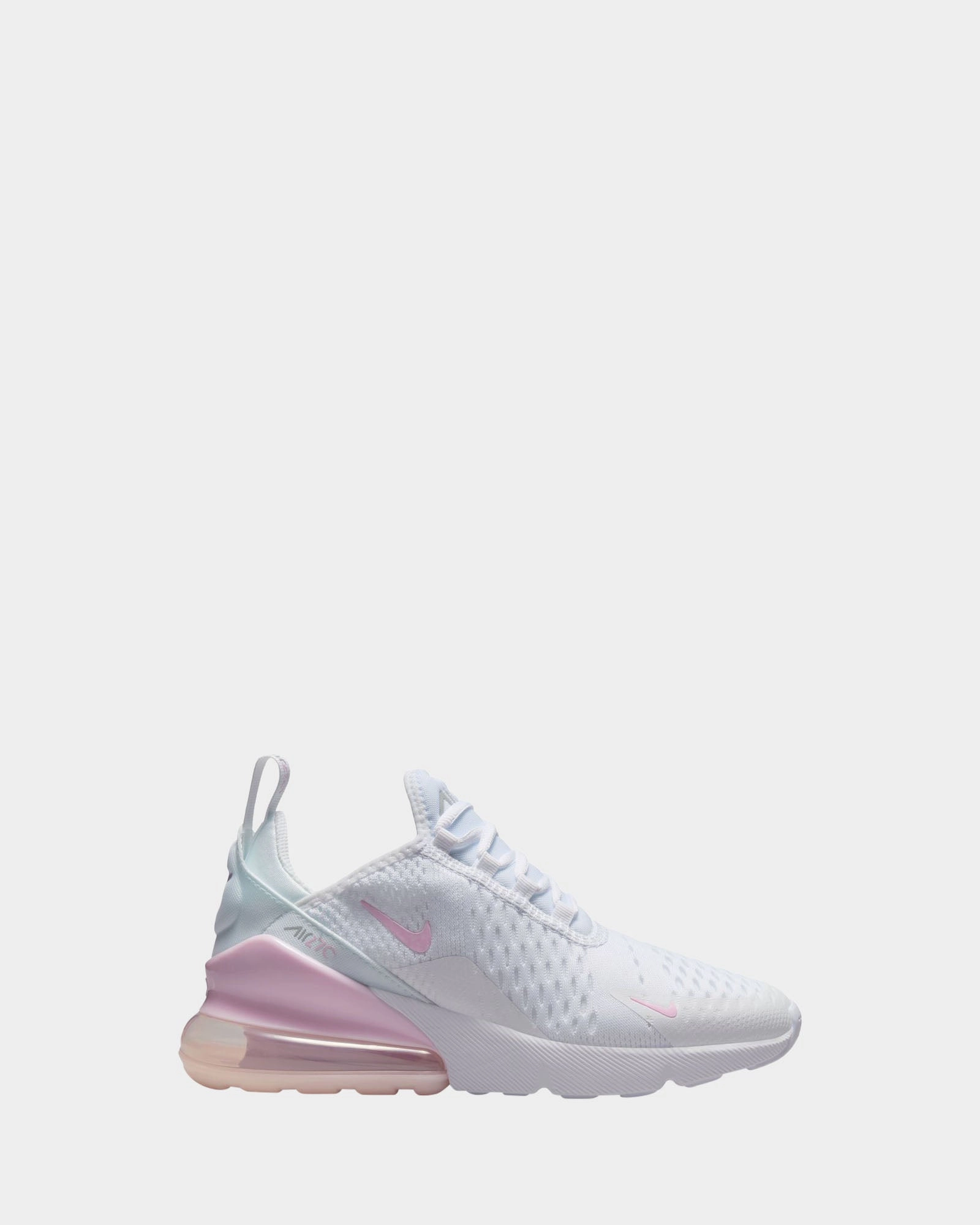 Air Max 270 Grade School White/Pink Foam/Smoke Grey Nike Shoes Cork