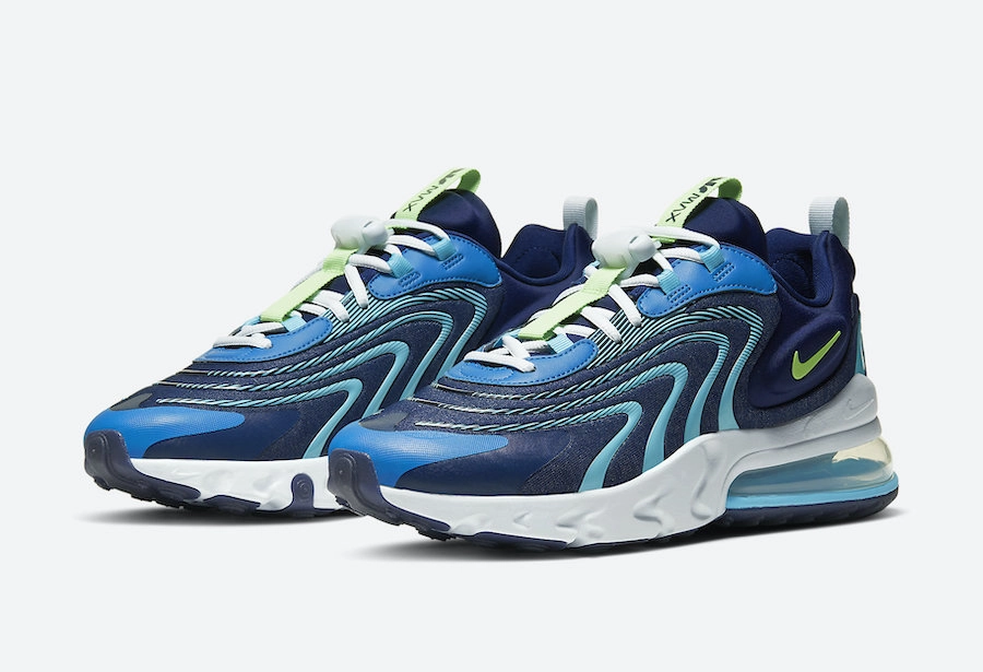 Air Max 270 React ENG Blue Green Shoes Shoes Similar To Nike Pegasus