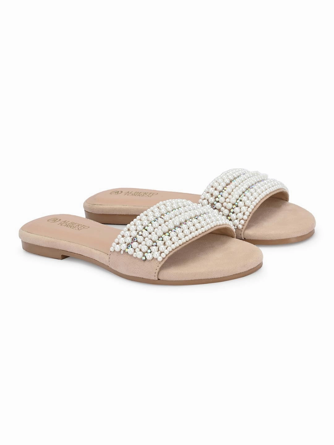 Alberto Torresi Synthetic Beige Flat Sandals for women Sandals Heel Shoes