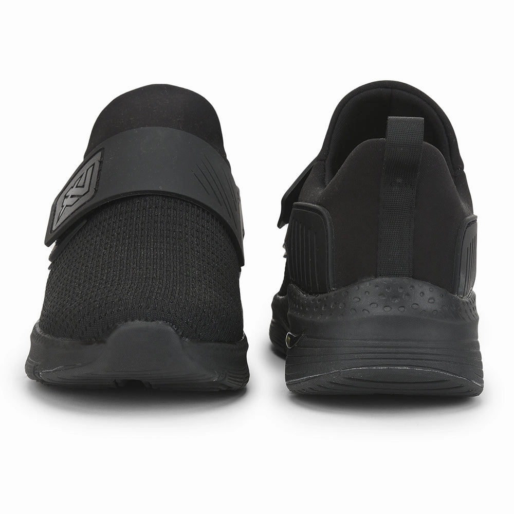 Leap7x Sports Non Lacing Shoe For Men ( Black ) PRIME By Liberty Overweight Good Walking