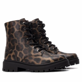 XTI Kids Boot 151331 Leopard Chunky Wedge Ankle Boots