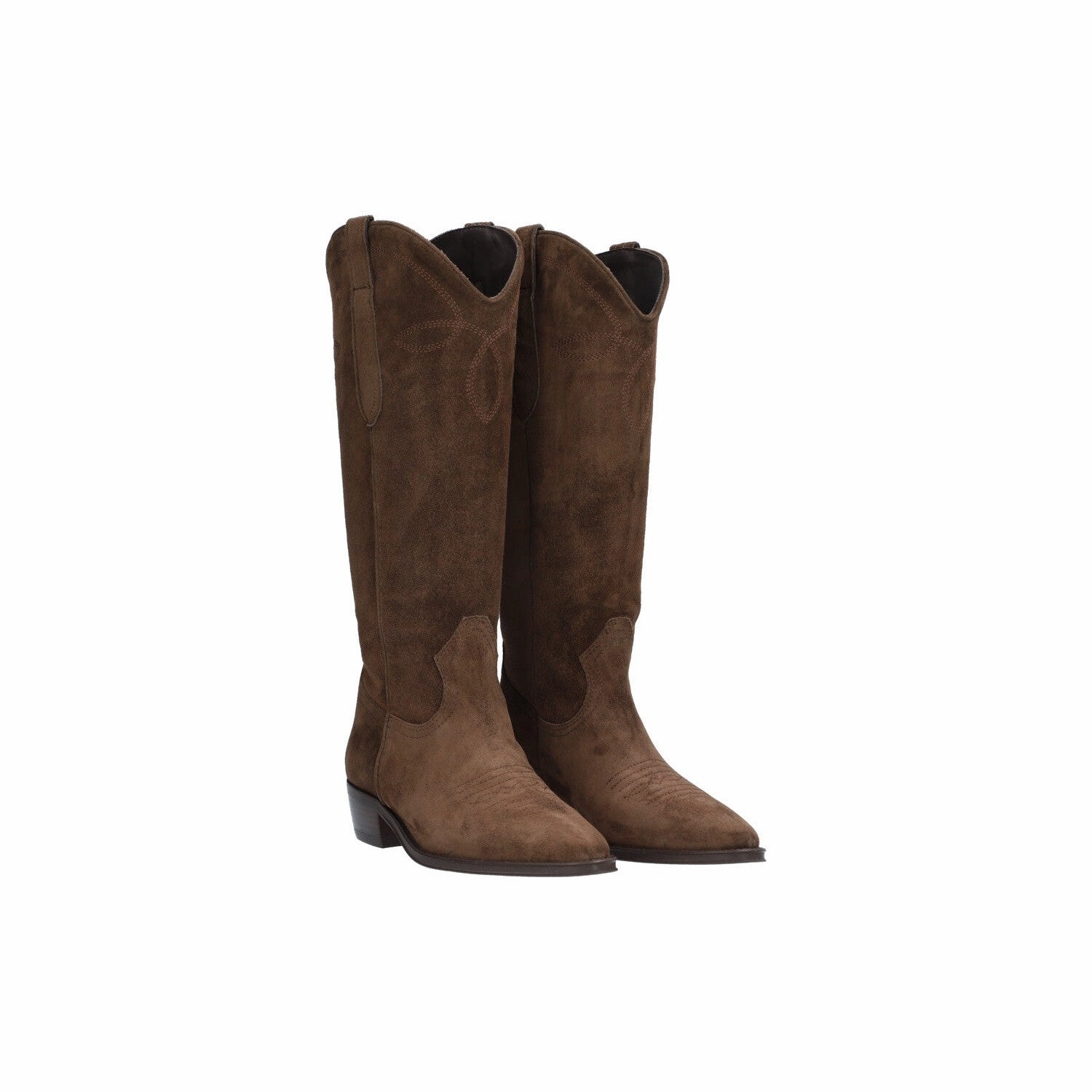 Knee High Go Go Boots Alpe Cecile 22121133 Ladies Spanish Brown Suede Slip On Knee High Boots