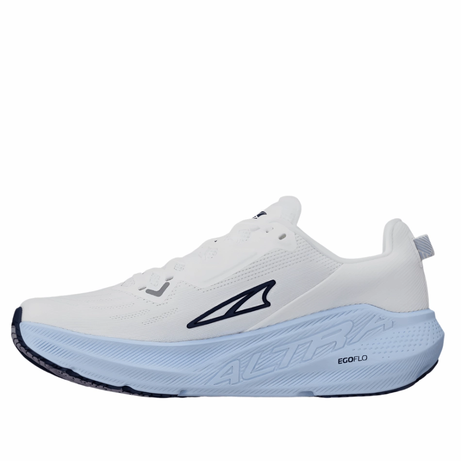 Thin Soled Training Shoes Altra Women's FWD Via Running Shoes in White Light Blue AW25