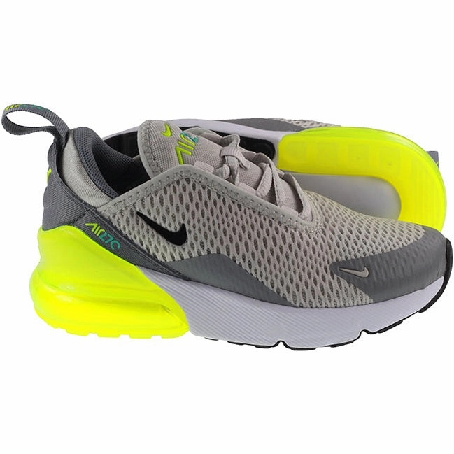 Nike Shoes Kids Air Max 270 Light Bone Volt Particle Grey Black Easy On Nike Shoes