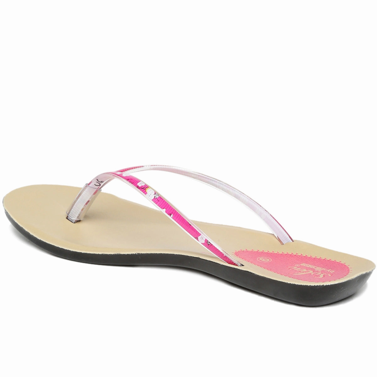 Women's Pink Solea Flip-Flops Chunky Wedge Flip Flops