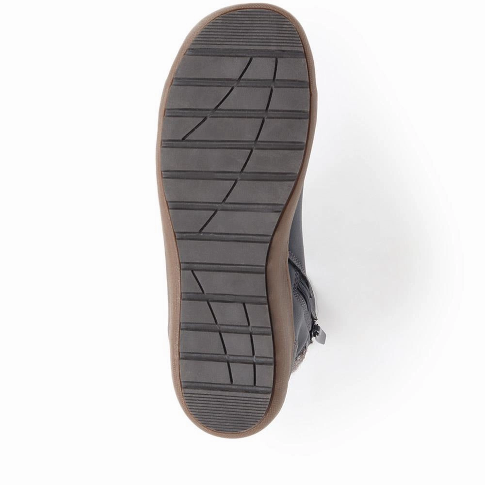 Low Heel Peep Toe Ankle Boots Lace-Up Ankle Boots  - SUPRE40003 / 326 257 - Navy