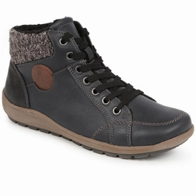 Lace Up Boots Flat Lace-Up Ankle Boots  - SUPRE40003 / 326 257 - Navy