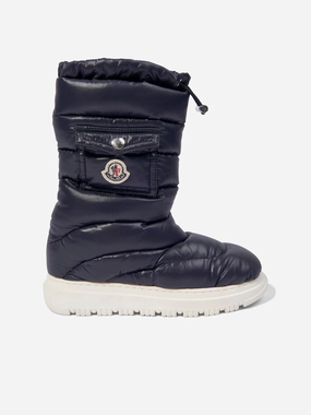 Moncler Enfant Kids Down Padded Petit Gaia Pocket Snow Boots in Navy Snow Boots 13