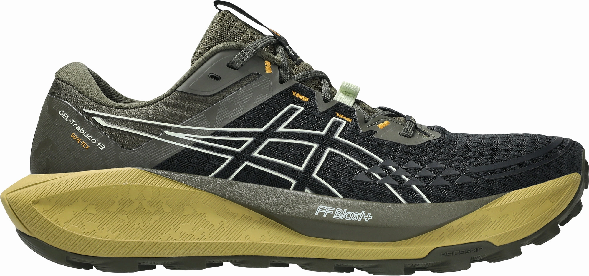 Asics Gel Trabuco 13 GORE-TEX Mens Trail Running Shoes - Black Dribble Bar Vs Trailing Shoe