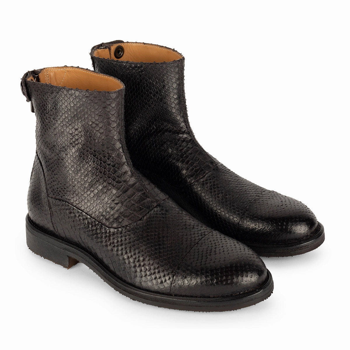 Nubuck Ankle Boots KARINA 86014<br> Faux python ankle boots