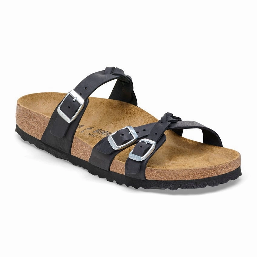 Birkenstock Franca Braided Oiled Leather Black 1026295 Bear Trap Sandals