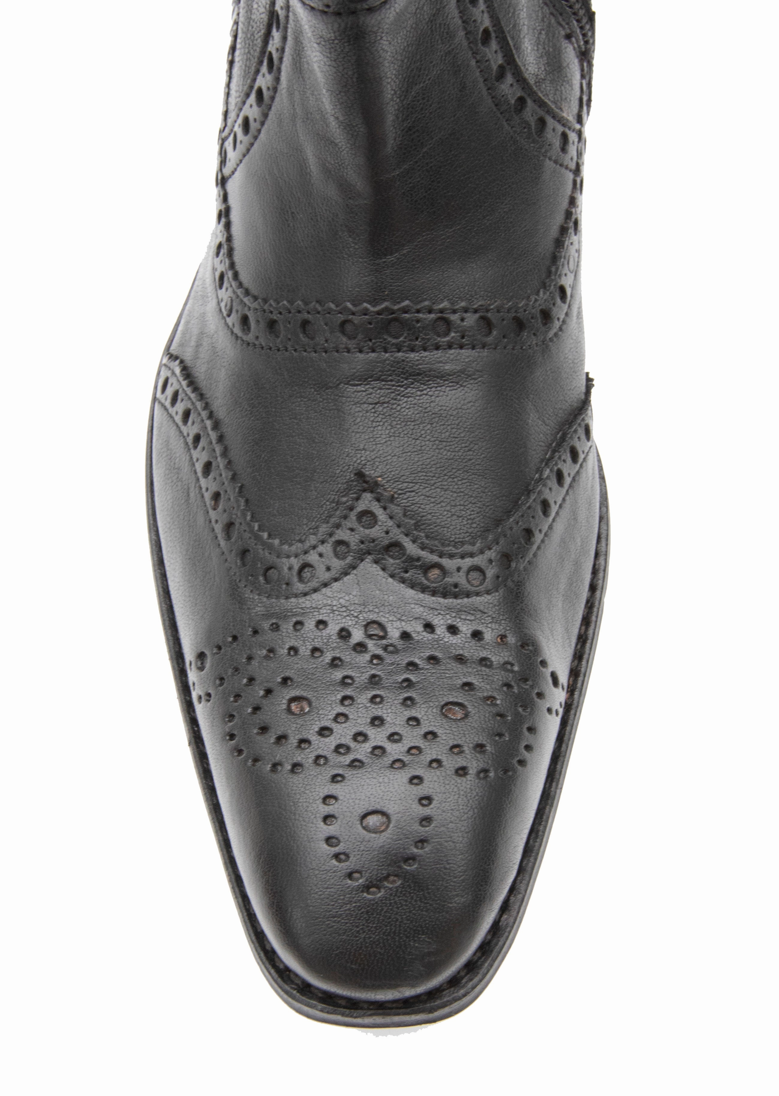 Black Brogue Ankle Boots Stiletto Boots Ankle