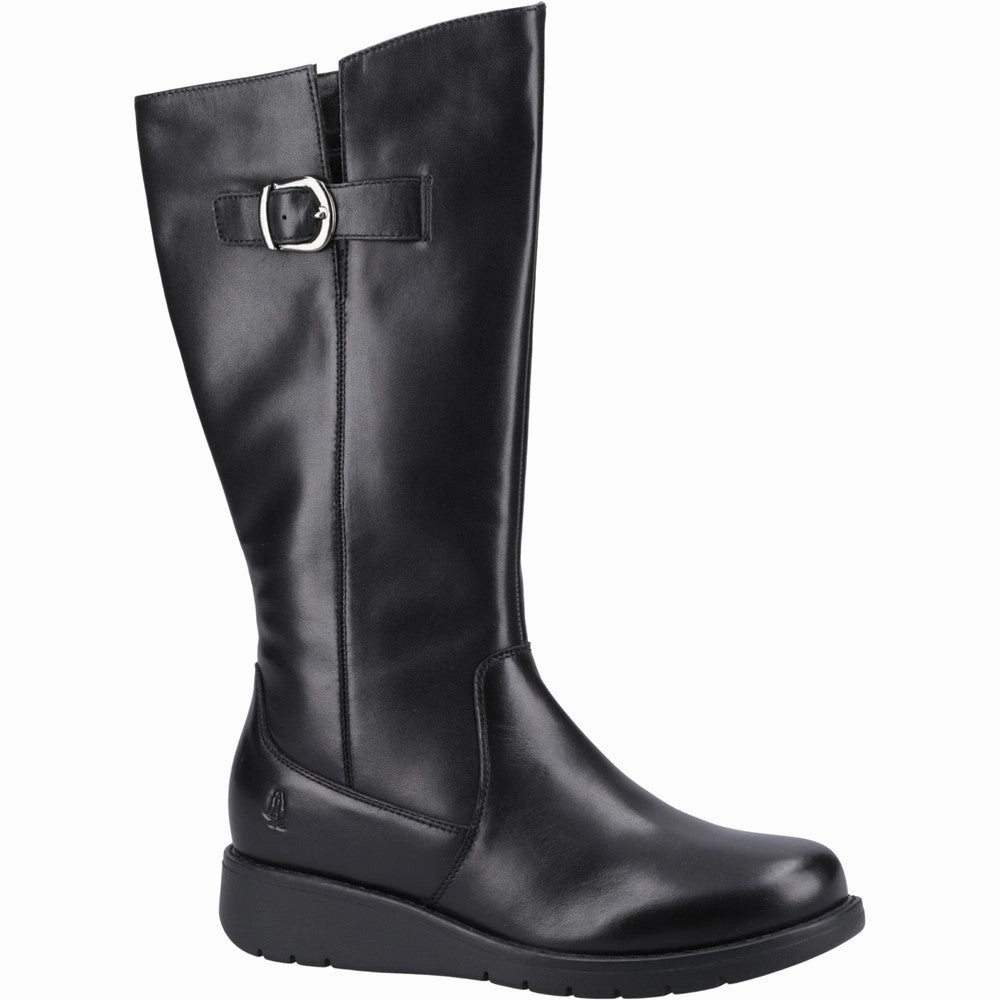Black Luna Long Boots Ankle Flat Leather Boots
