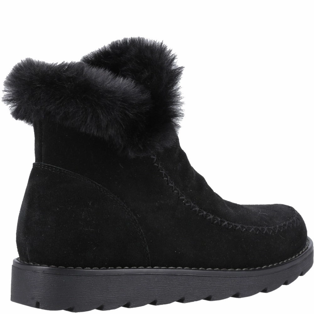 Flat Wedge Ankle Boots Black Moira Mid Boots