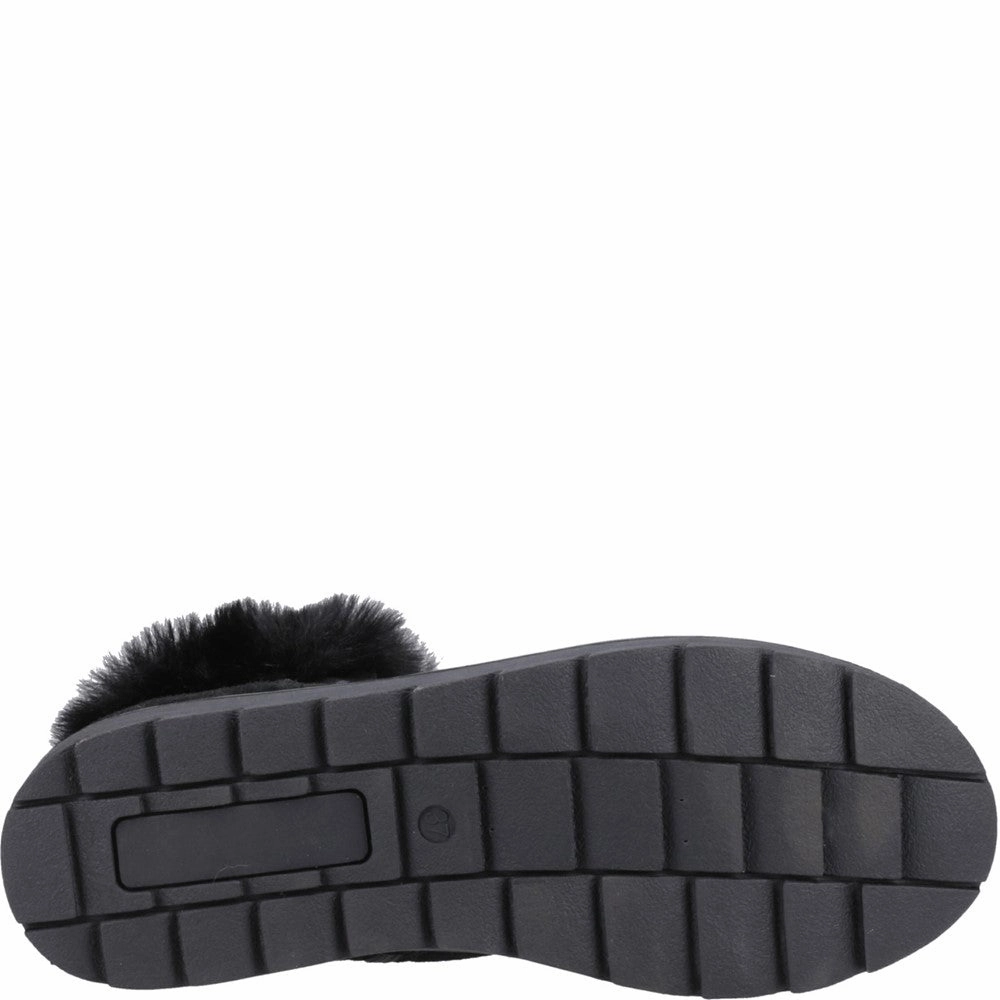 Wide Fit Leather Block Heel Ankle Boots Black Moira Mid Boots