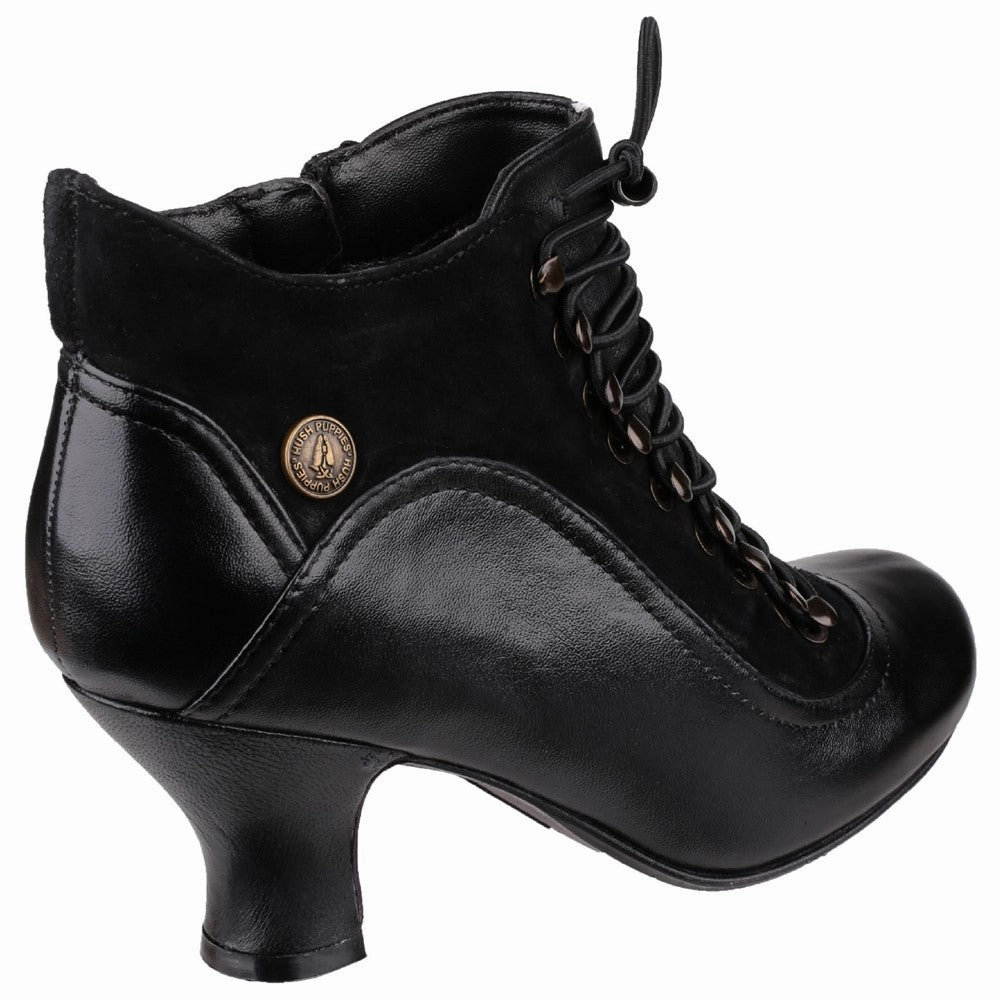 Gore Tex Ankle Boots Black Vivianna Lace-Up Heeled Boots