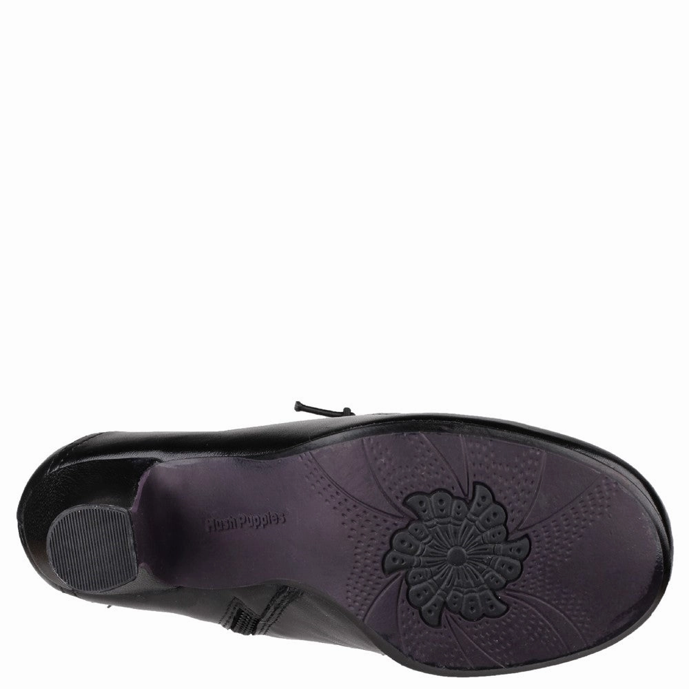 Low Heel Ankle Boots Black Vivianna Lace-Up Heeled Boots