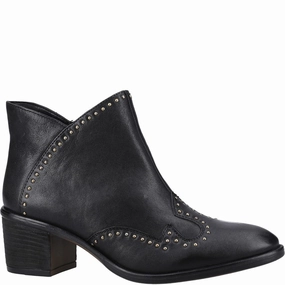 Black Waverly Ankle Boots Ankle Boots With Metallic Heels