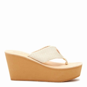 Diver Cream Wedge Flip-Flops Margarita Flip Flops
