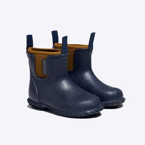 Bobbi Kids Wellington Boot // Oxford Blue & Tan Donald Duck Rain Boots