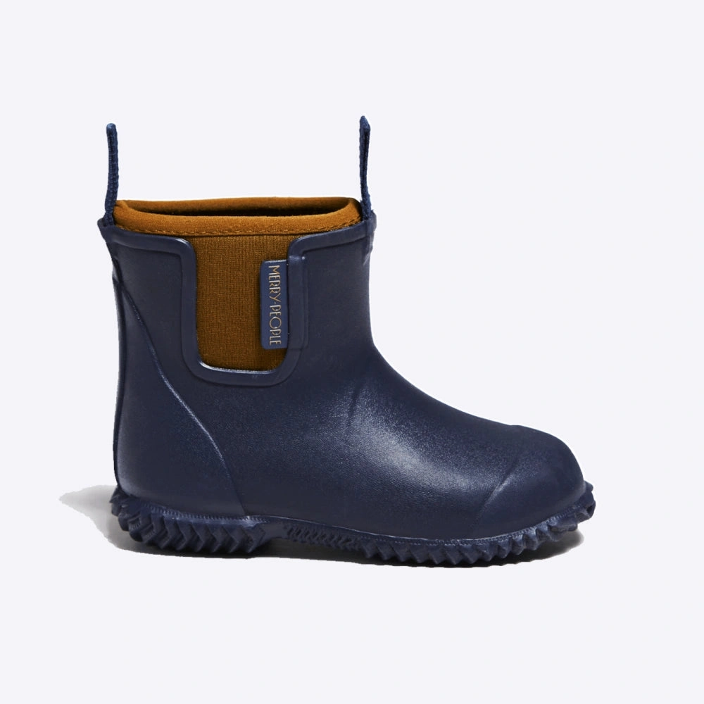 Bobbi Kids Wellington Boot // Oxford Blue & Tan Gingham Rain Boots