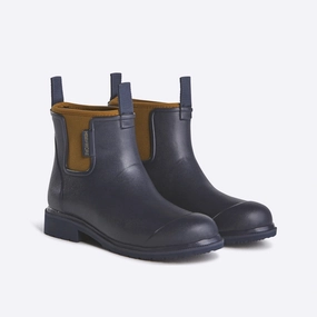 Hunters Rain Boots Bobbi Wellington Boot // Oxford Blue & Tan