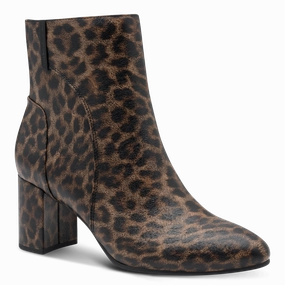 Flat Sock-style Ankle Boots Marco Tozzi Womens Boot 2-85302-43 970 Leo Brown