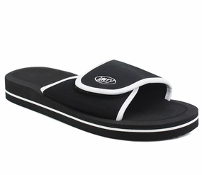 BRADFIELD Mens Touch Fasten EVA Sliders in Black Tkees Liners Flip Flops