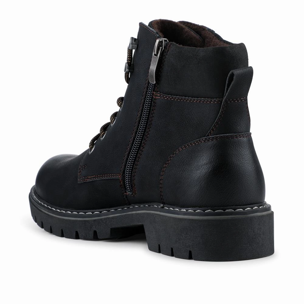Lace-Up Ankle Boots - GANG42003 / 327 881 - Black Best Hiking Boots For Flat Feet