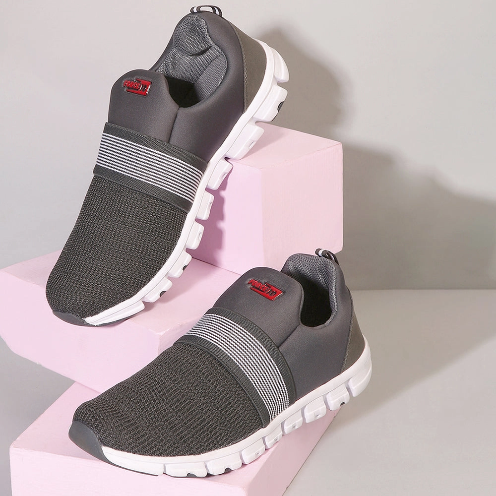 Force 10 Sports D. Grey Slip-on Walking Shoes For Men FLEXPRO-15 By Liberty Waterproof Walking