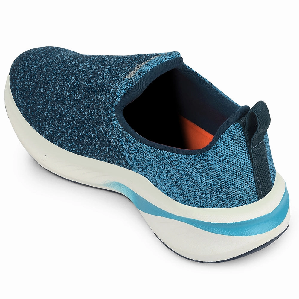 Comfortable Walking Shoes To Wear With Dresses Leap7x Teal Blue Sports Non Lacing Walking Shoes For Men GHD-3 By Liberty