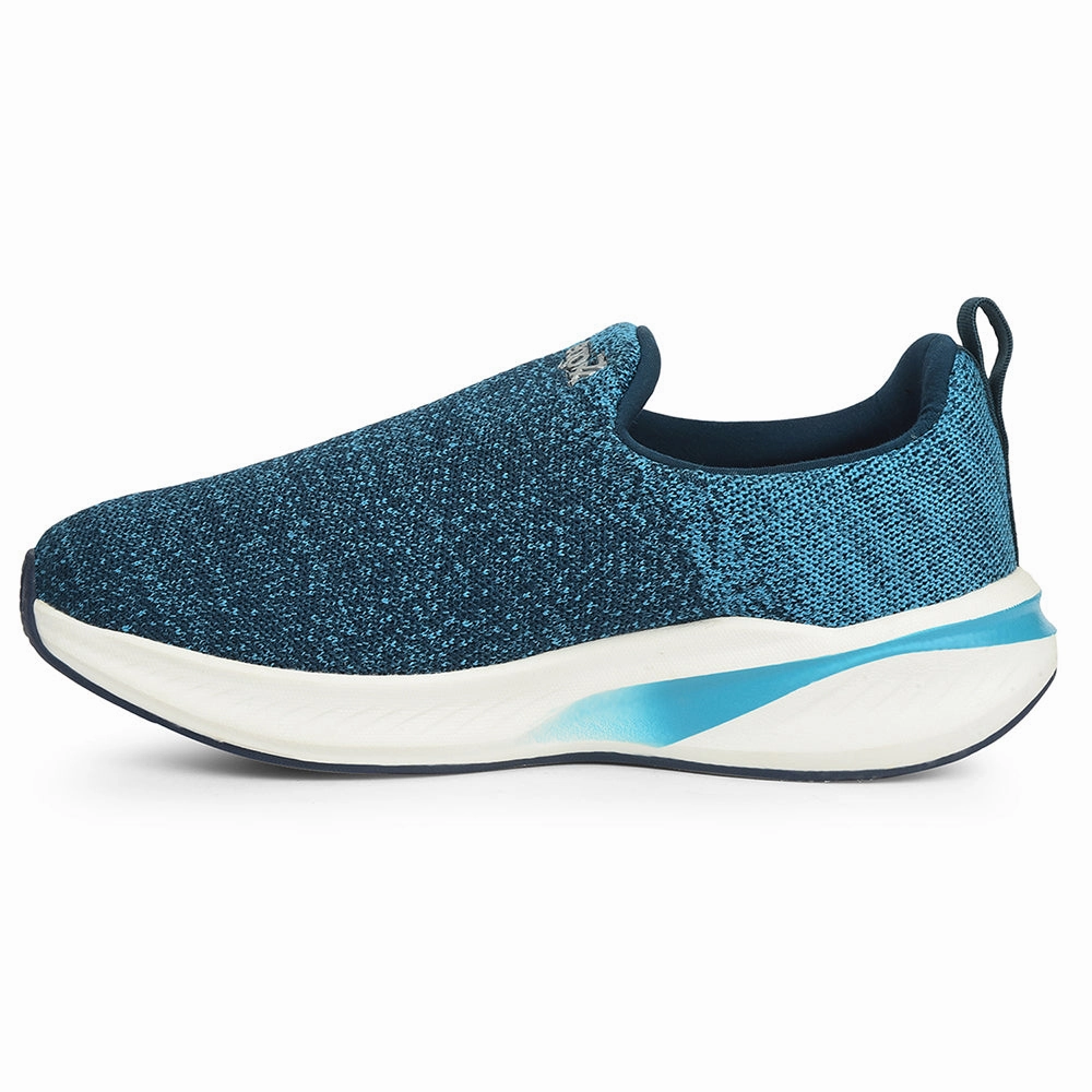 Leap7x Teal Blue Sports Non Lacing Walking Shoes For Men GHD-3 By Liberty With Plantar Fasciitis Best Walking Tennis