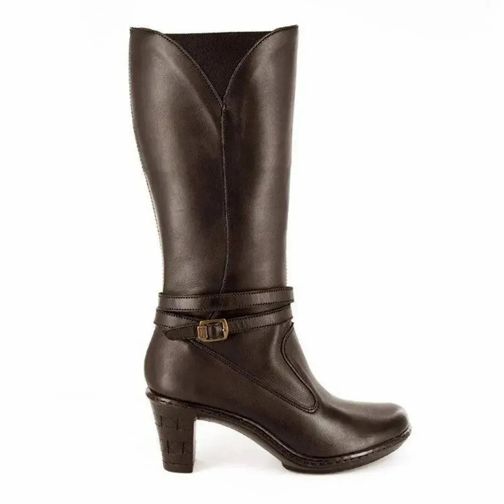 Tsonga Inkumbula Mid-Calf Leather Boot - Choc Best Knee High Boots