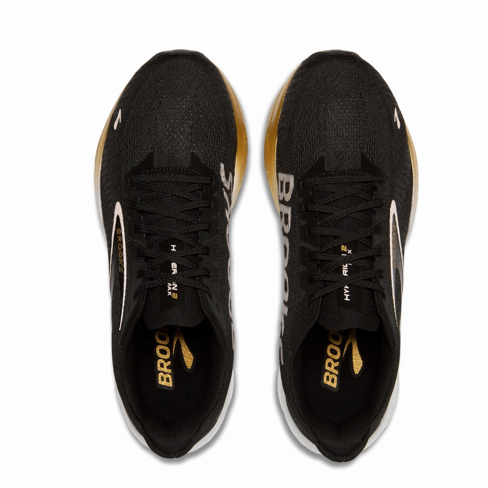 Brooks Women's Hyperion Max 2 Running Shoes in Black/Gold/Pink SS25 Best Gym Training Shoes 2025