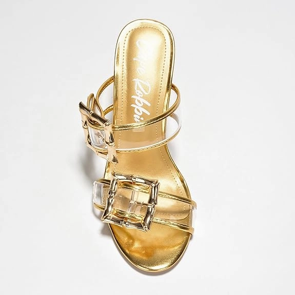 Platform Sandals With Straps Cape Robbin Prunella Buckle Open Toe High Block Heels (Prunella)