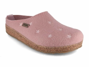 Closed Toe Platform Clogs HAFLINGER Women Felt Clogs 'Grizzly Stelline', rosewood
