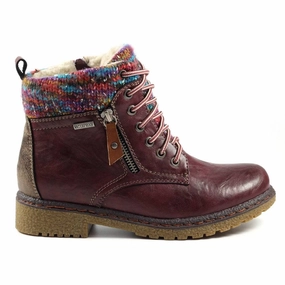 Spray For Shoes Waterproof Lunar GLB099 Jalapeno Ladies Burgundy Waterproof Zip & Lace Ankle Boots