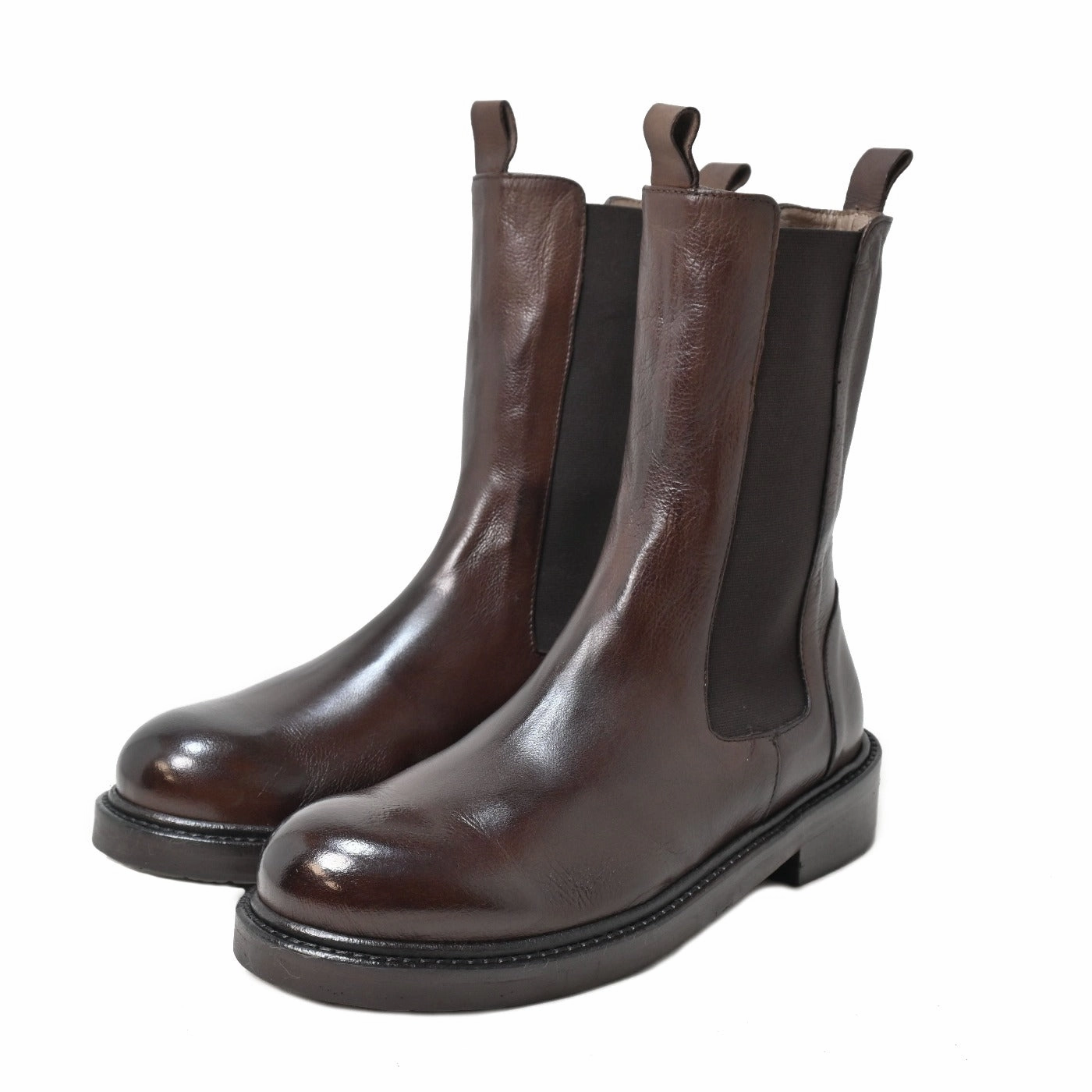 ALBA 21 - beatles ankle boot leather MOKA Flared Ankle Boots